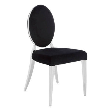 Black Velvet and Silver Chair