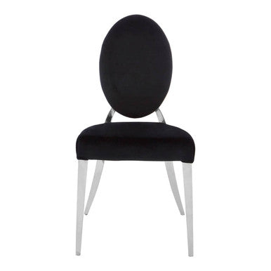 Black Velvet and Silver Chair