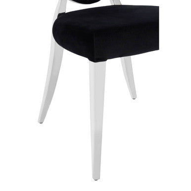 Black Velvet and Silver Chair