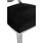 Oval Back Black Velvet Dining Chair