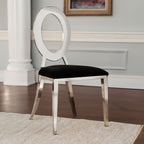 Oval Back Black Velvet Dining Chair