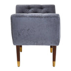 Grey Chenille Button Tufted Stool