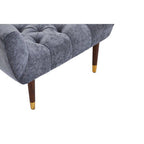 Grey Chenille Button Tufted Stool