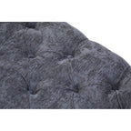 Grey Chenille Button Tufted Stool