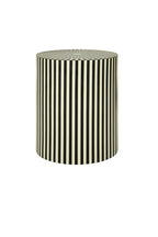 Ivory and Black Cylindrical Stool and Side Table