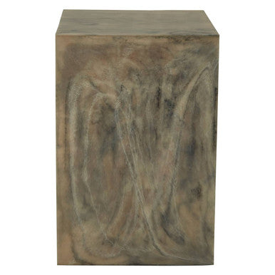 Stone Grey Marble Effect Side Table and Stool