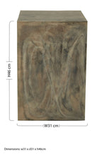 Stone Grey Marble Effect Side Table and Stool