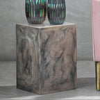 Stone Grey Marble Effect Side Table and Stool