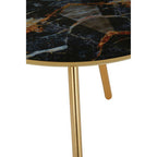 Marble Effect and Gold Finish Round Side Table