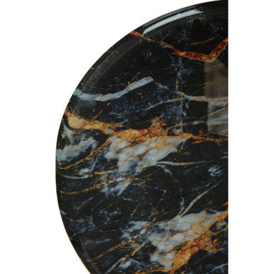 Marble Effect and Gold Finish Round Side Table