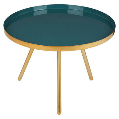 Green and Gold Large Coffee Table with Diesel Green Enamel Top