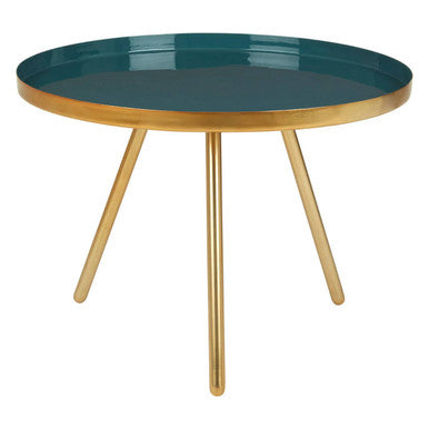 Green and Gold Large Coffee Table with Diesel Green Enamel Top