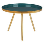 Green and Gold Large Coffee Table with Diesel Green Enamel Top