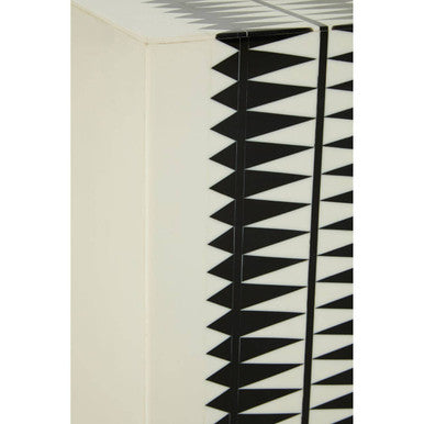 Black and White Resin Stool and Table