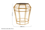Black Mirror and Gold Finish Base Side Table