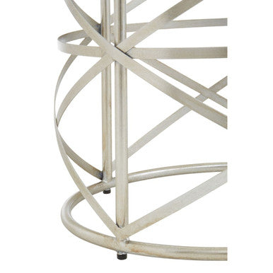 Clear Glass and Silver Finish Designer Side Table