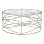 Clear Glass and Silver Finish Designer Coffee Table