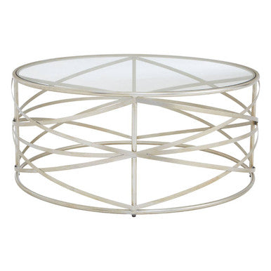 Clear Glass and Silver Finish Designer Coffee Table