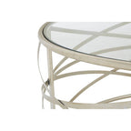 Clear Glass and Silver Finish Designer Coffee Table