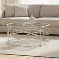 Clear Glass and Silver Finish Designer Coffee Table
