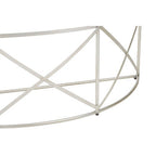Clear Glass and Silver Finish Half Moon Console Table