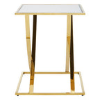 Mirrored Top and Gold Finish Side Table