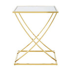 Mirrored Top and Gold Finish Side Table