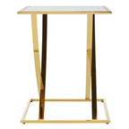 Mirrored Top and Gold Finish Side Table