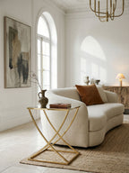 Mirrored Top and Gold Finish Side Table