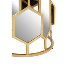Mirrored Top and Gold Finish Round Side Table