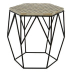 Ivory and Black Hexagon Side Table