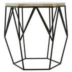Ivory and Black Hexagon Side Table
