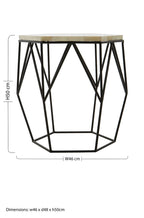 Ivory and Black Hexagon Side Table