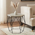 Ivory and Black Hexagon Side Table