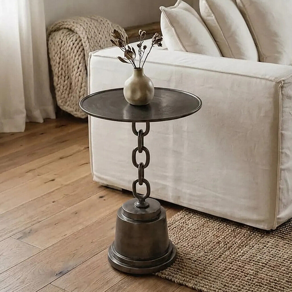 Black Nickel Finish Side Table