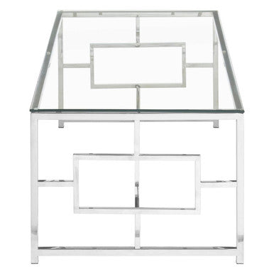 Silver Finish Rectangular Coffee Table