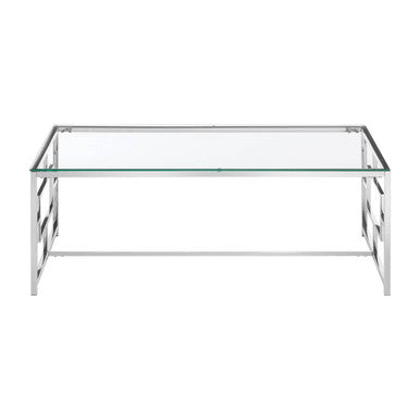 Silver Finish Rectangular Coffee Table