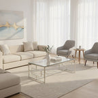 Silver Finish Rectangular Coffee Table