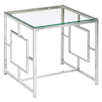 Silver Finish Square Side Table
