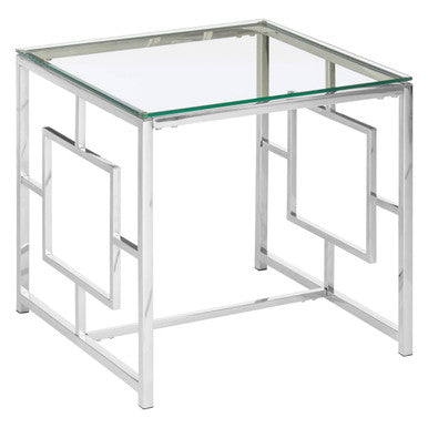 Silver Finish Square Side Table