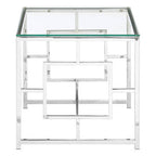 Silver Finish Square Side Table