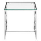 Silver Finish Square Side Table