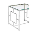 Silver Finish Square Side Table