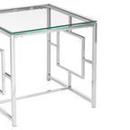 Silver Finish Square Side Table