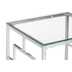 Silver Finish Square Side Table