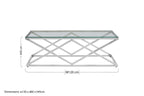 Silver Finish Coffee Table with Inverted Prism Base