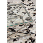 Silver Finish Coffee Table with Inverted Prism Base