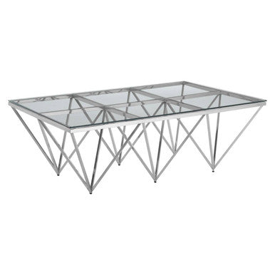 Silver Finish Coffee Table with Six Pincer Legs