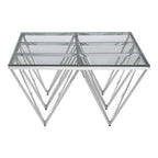 Silver Finish Coffee Table with Six Pincer Legs