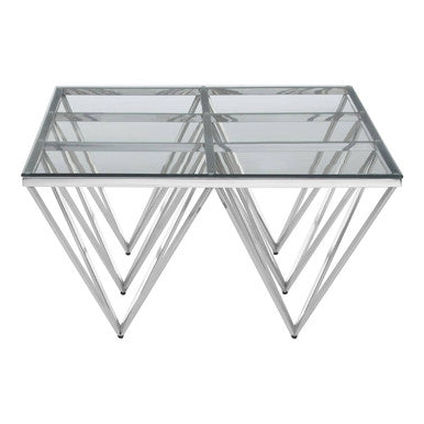 Silver Finish Coffee Table with Six Pincer Legs